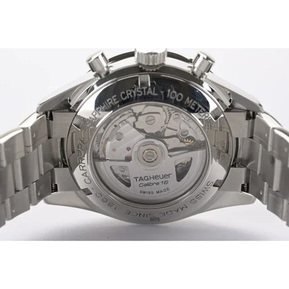TAG Heuer Carrera Chronograph CV2017 Silver 41mm Men's Watch Full Set